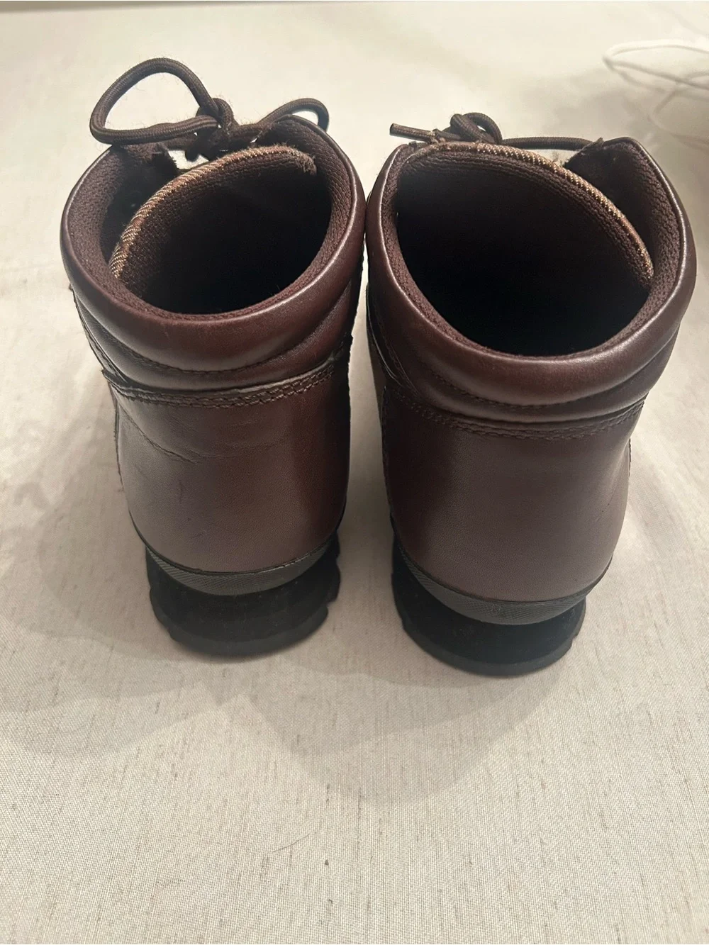 COACH Brown Leather & Fabric Hiking Boots-Very Good Used Condition